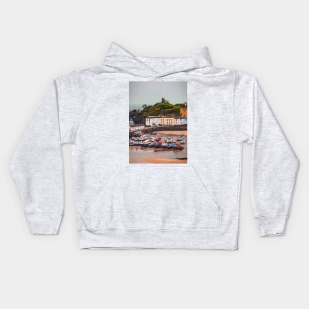 Tenby Harbour Pastel Kids Hoodie by NikkiBear67